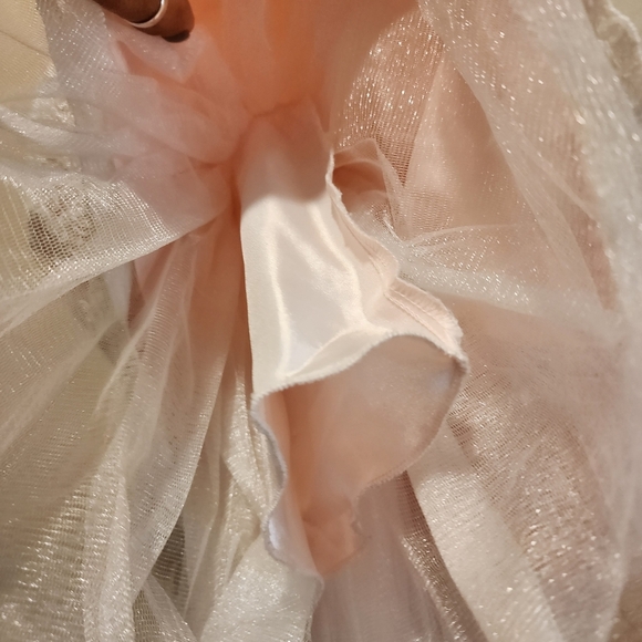 American Princess Pink Lace Flower Girl Dress with White Accents Size 5 - Picture 7 of 10